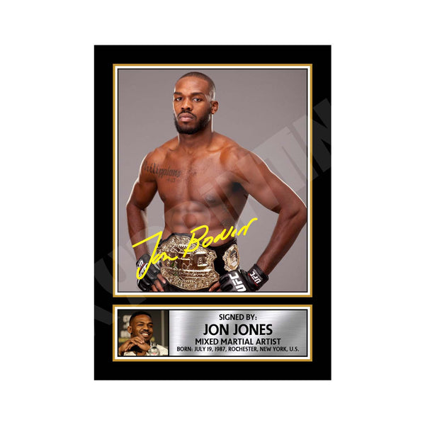 JON JONES MMA Wrestler Printed Signature Print – MMA Wrestling