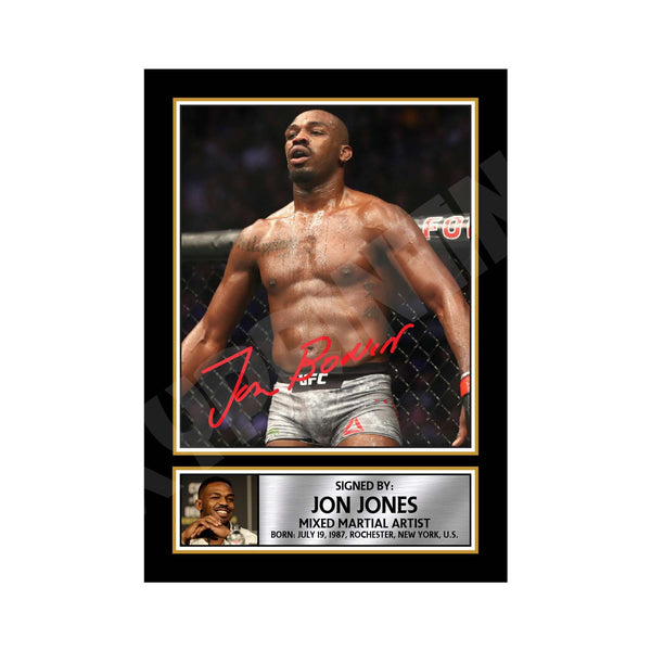 JON JONES 2 MMA Wrestler Printed Signature Print – MMA Wrestling