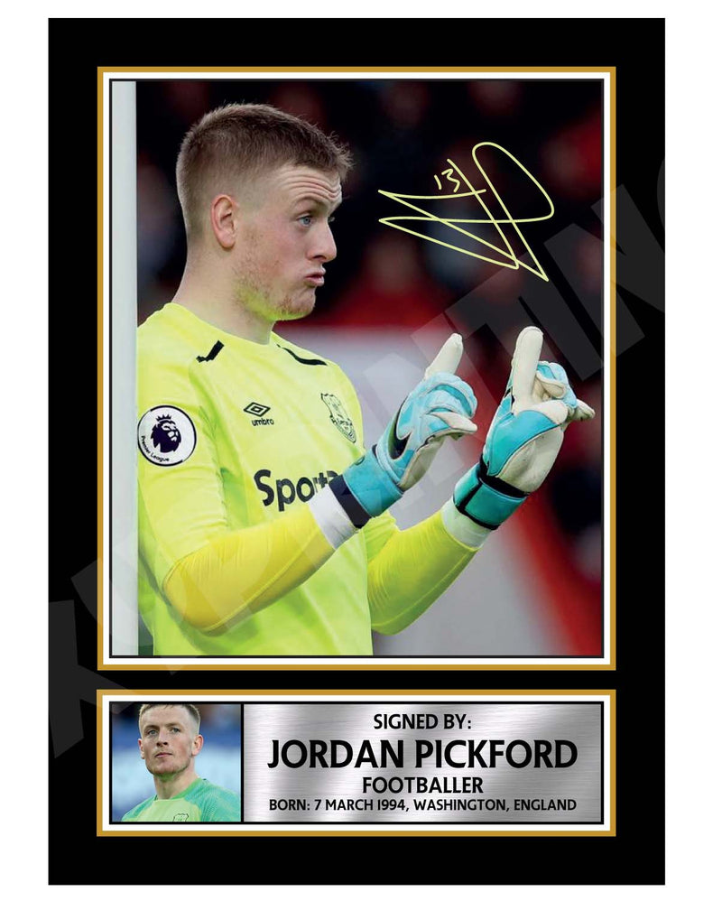 JORDAN PICKFORD Limited Edition Football Player Signed Print - Football