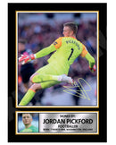 JORDAN PICKFORD 2 Limited Edition Football Player Signed Print - Football