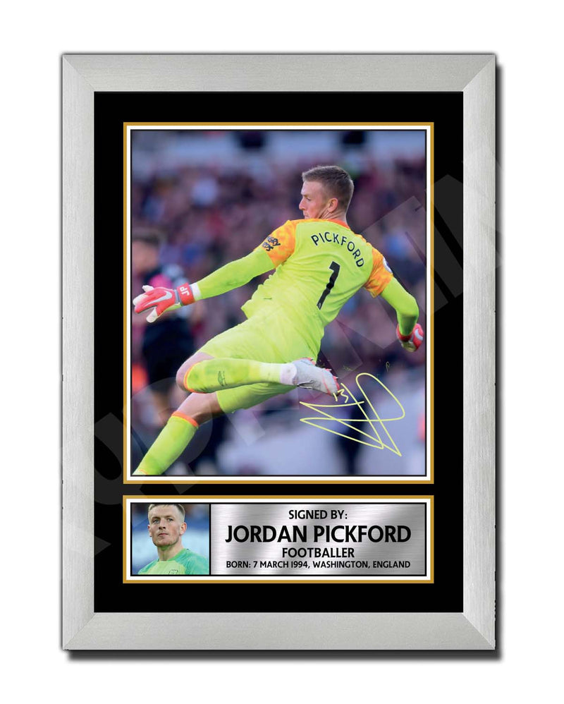JORDAN PICKFORD 2 Limited Edition Football Player Signed Print - Football