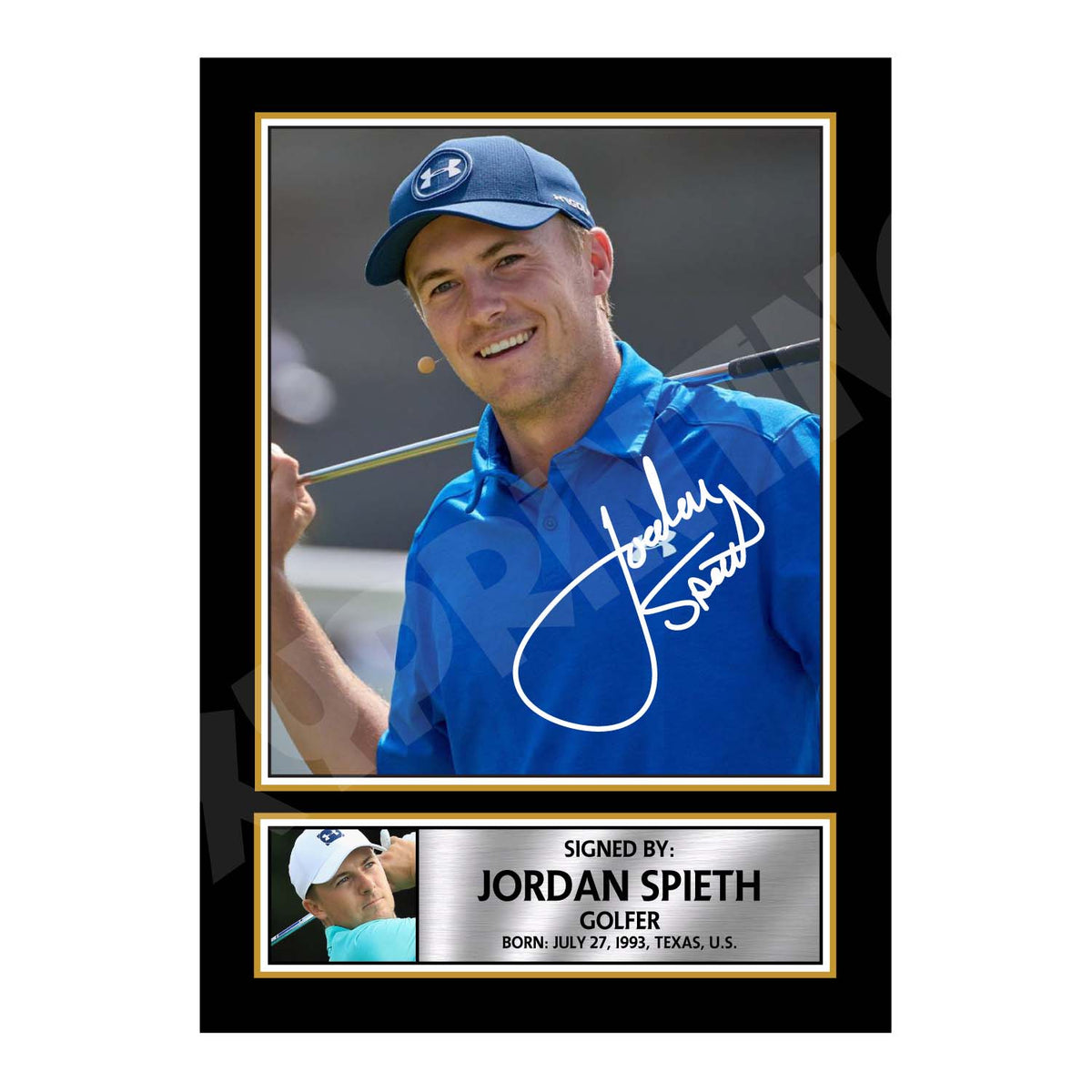Jordan Spieth Golfer Printed Signature Print – A1 Print Only