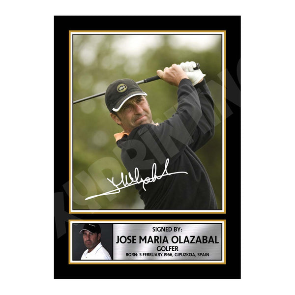 JOSE MARIA OLAZABAL Golfer Printed Signature Print – Reproduction Print
