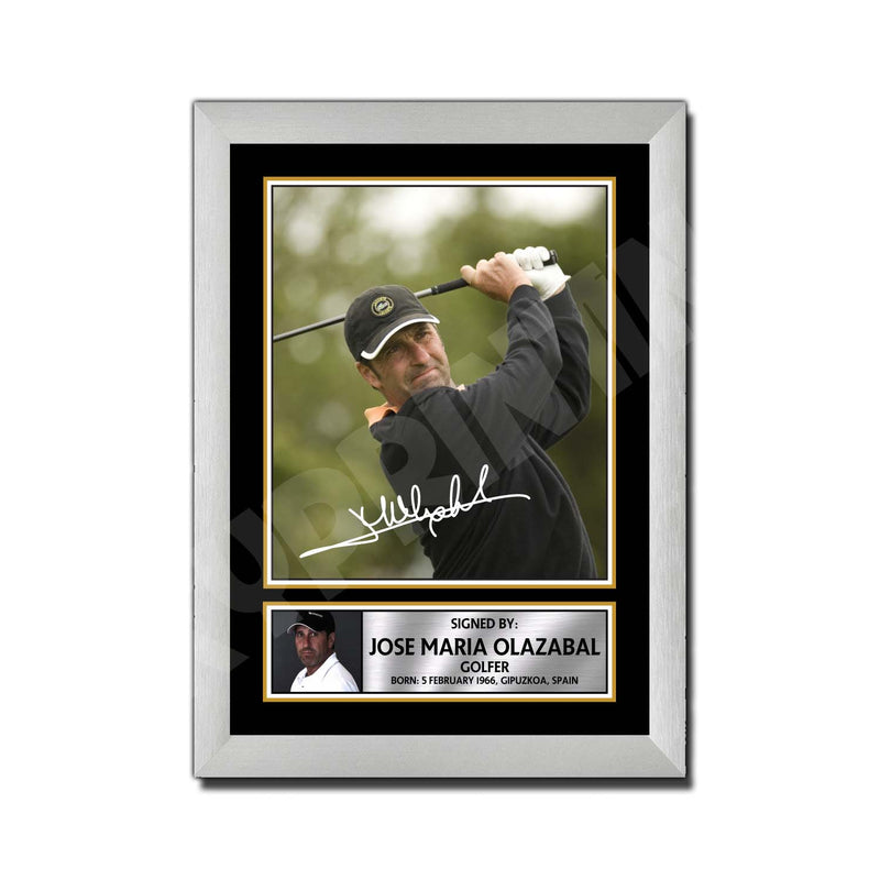 JOSE MARIA OLAZABAL Limited Edition Golfer Signed Print - Golf