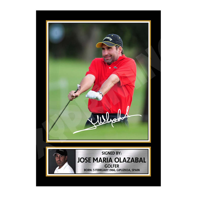 JOSE MARIA OLAZABAL 2 Limited Edition Golfer Signed Print - Golf