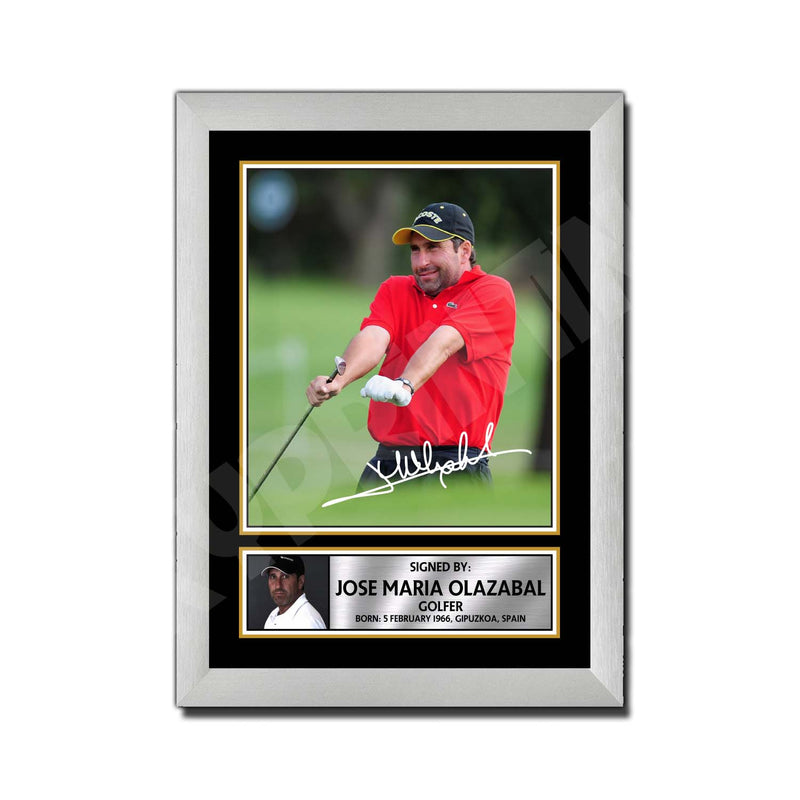 JOSE MARIA OLAZABAL 2 Limited Edition Golfer Signed Print - Golf