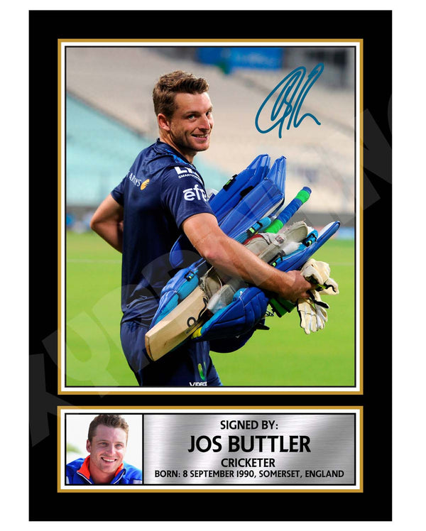 JOS BUTTLER Cricketer Printed Signature Print – Cricket Player – Reproduction Print