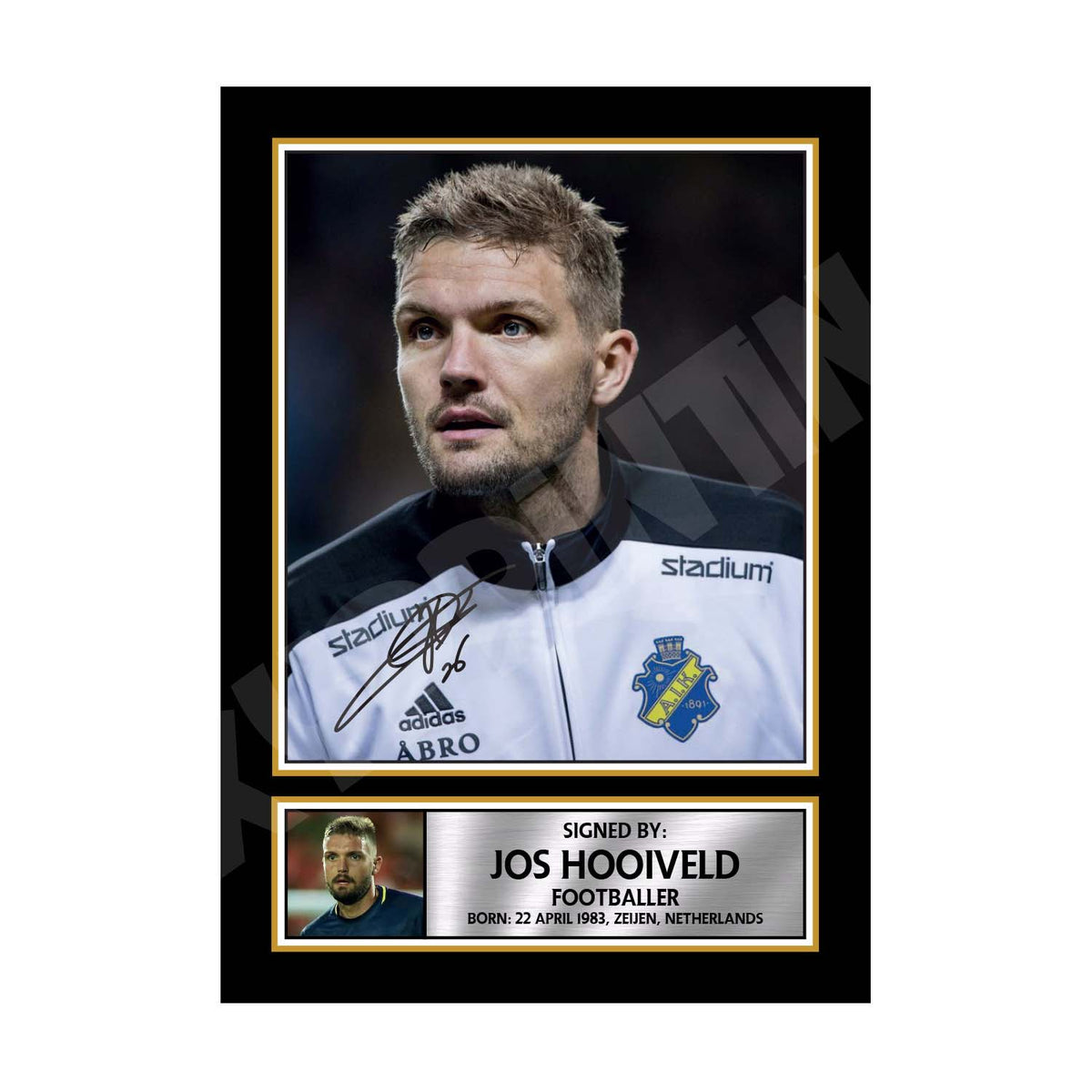 JOS HOOIVELD 2 Football Player Printed Signature Print – A1 Print Only