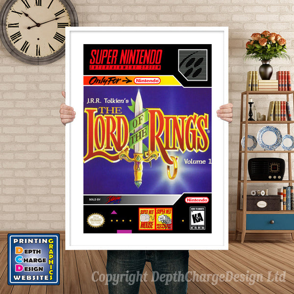Jrr Tolkiens the Lord of the Rings Super Nintendo Game Inspired Theme Retro