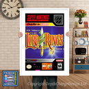 JRR Tolkiens The Lord Of The Rings Super Nintendo GAME INSPIRED THEME Retro Gaming Poster A4 A3 A2 Or A1
