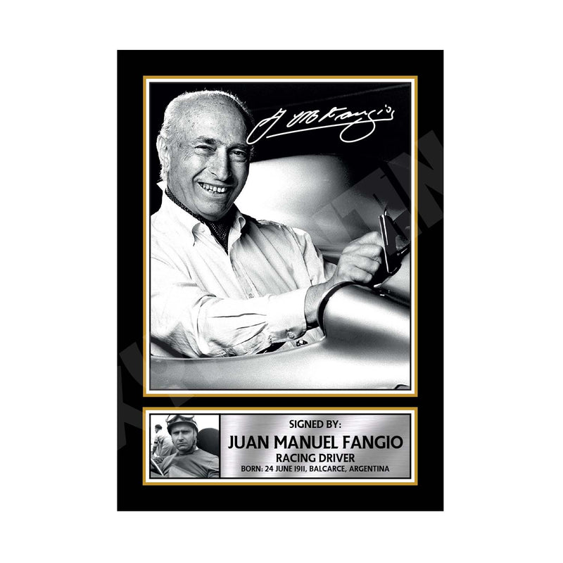 JUAN MANUEL FANGIO Limited Edition Formula 1 Player Signed Print Formula 1