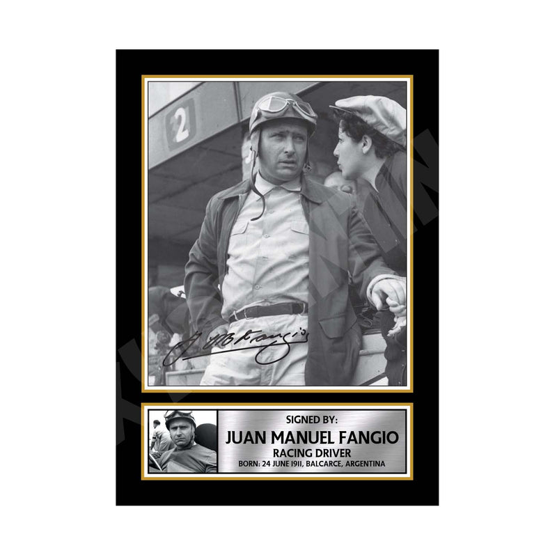 JUAN MANUEL FANGIO 2 Limited Edition Formula 1 Player Signed Print Formula 1