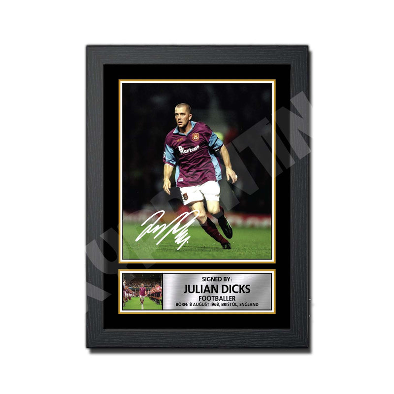 JULIAN DICKS 2 Limited Edition Football Player Signed Print - Football