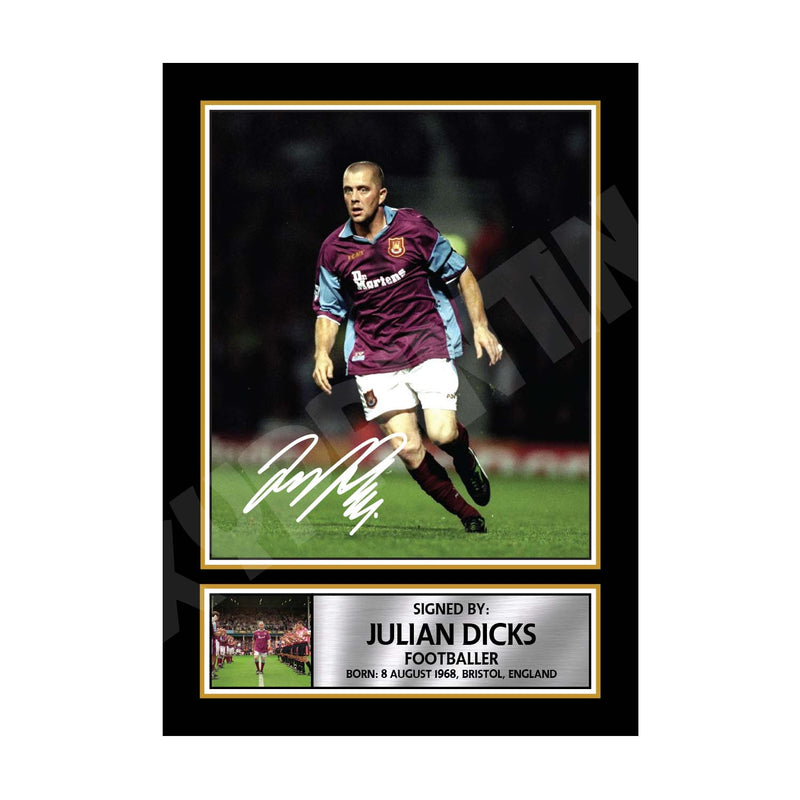 JULIAN DICKS 2 Limited Edition Football Player Signed Print - Football