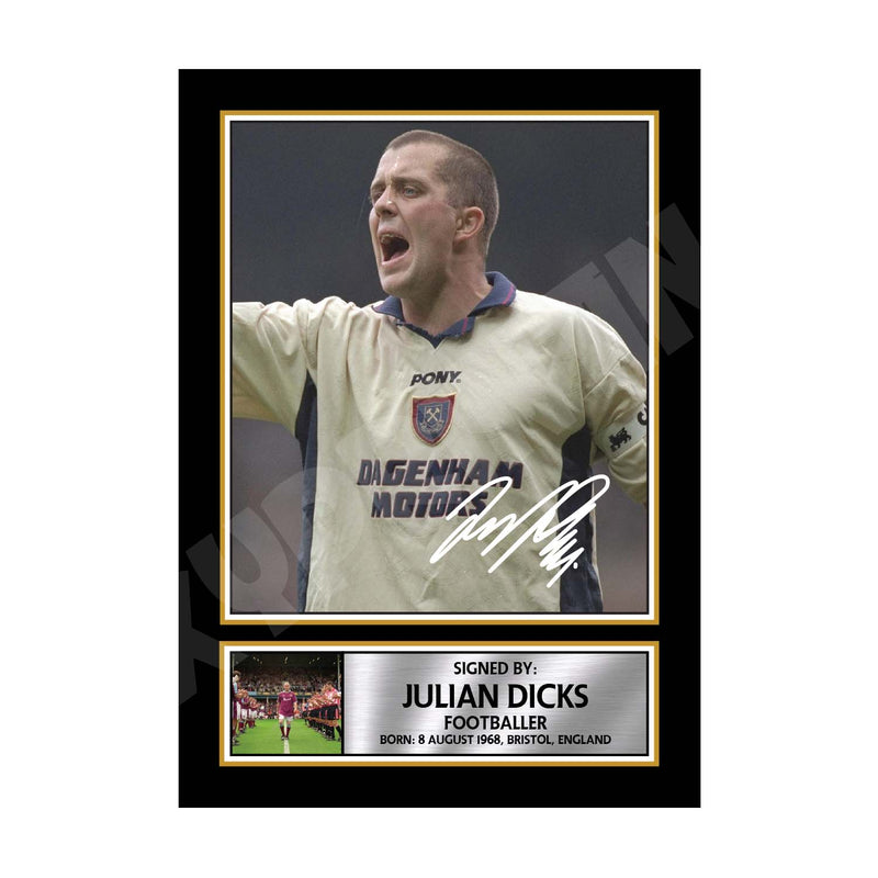 JULIAN DICKS (1) Limited Edition Football Player Signed Print - Football