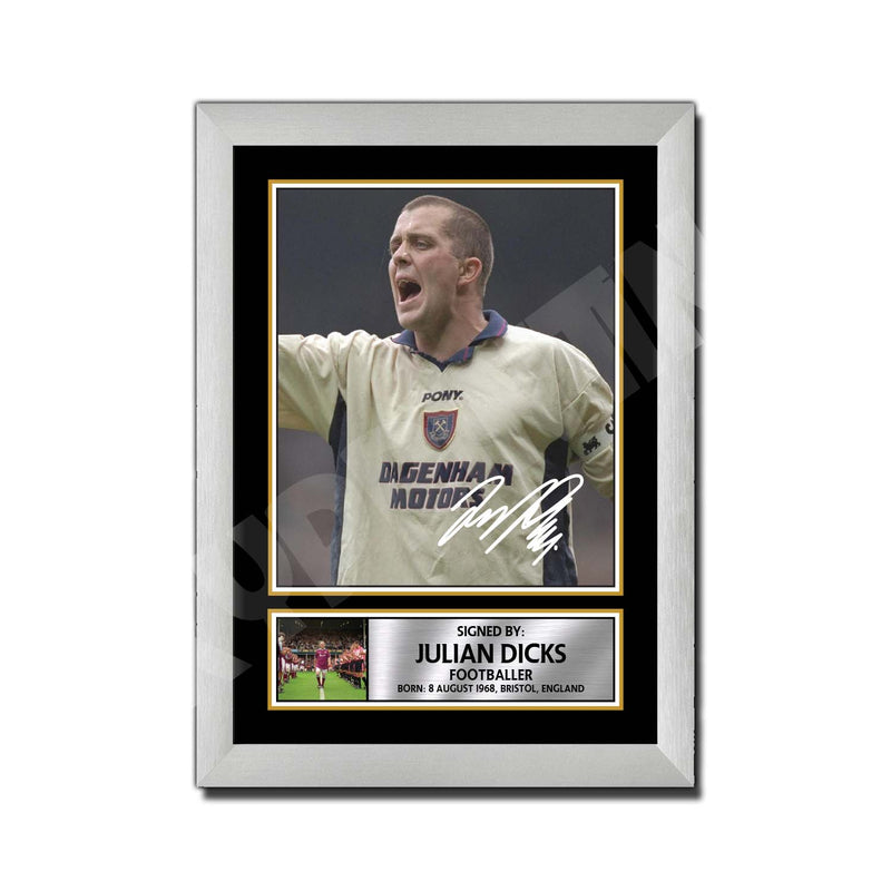 JULIAN DICKS (1) Limited Edition Football Player Signed Print - Football