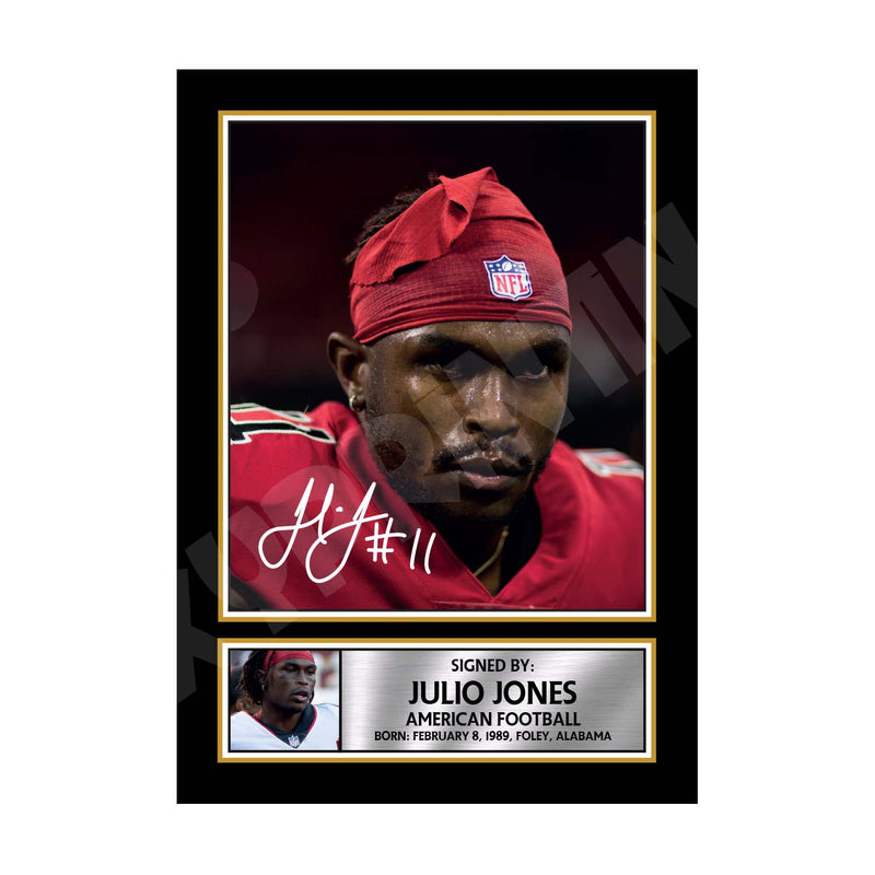 JULIO JONES (1) Limited Edition Football Signed Print - American Footballer