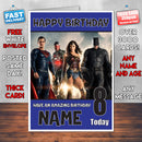 JUSTICE LEAGUE BM2 THEME INSPIRED Style PERSONALISED Kids Adult FUNNY Birthday Card
