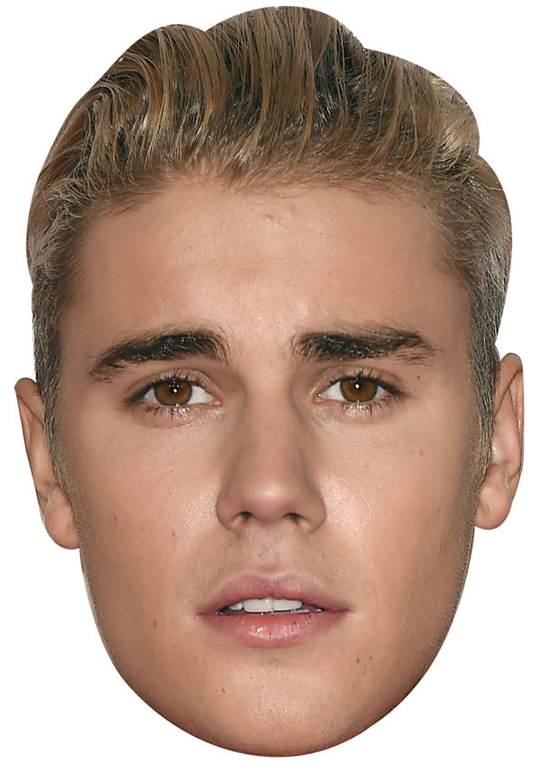 JUSTIN BIEBER JB - Music Star Fancy Dress Cardboard Celebrity Party Face Mask