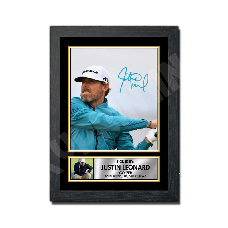 JUSTIN LEONARD Limited Edition Golfer Signed Print - Golf