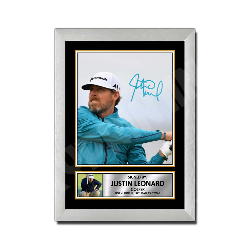 JUSTIN LEONARD Limited Edition Golfer Signed Print - Golf