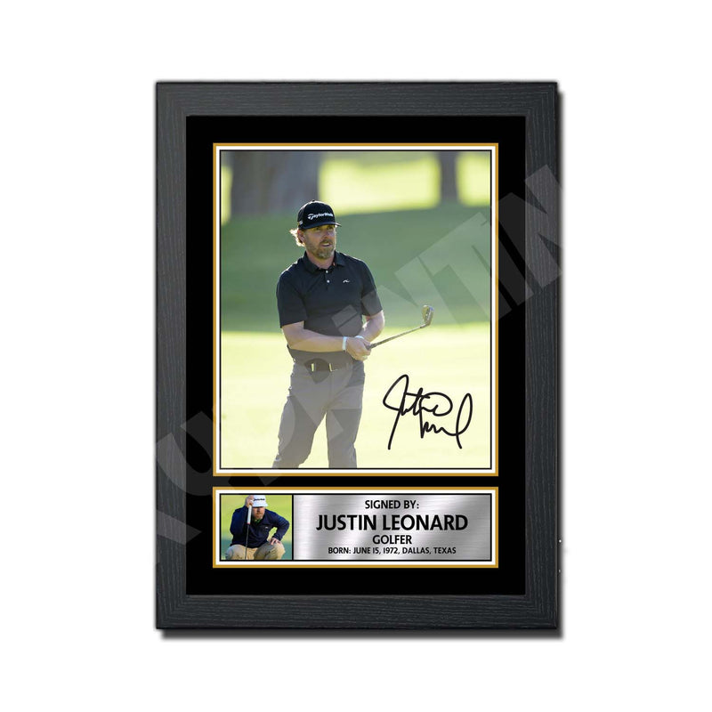 JUSTIN LEONARD 2 Limited Edition Golfer Signed Print - Golf