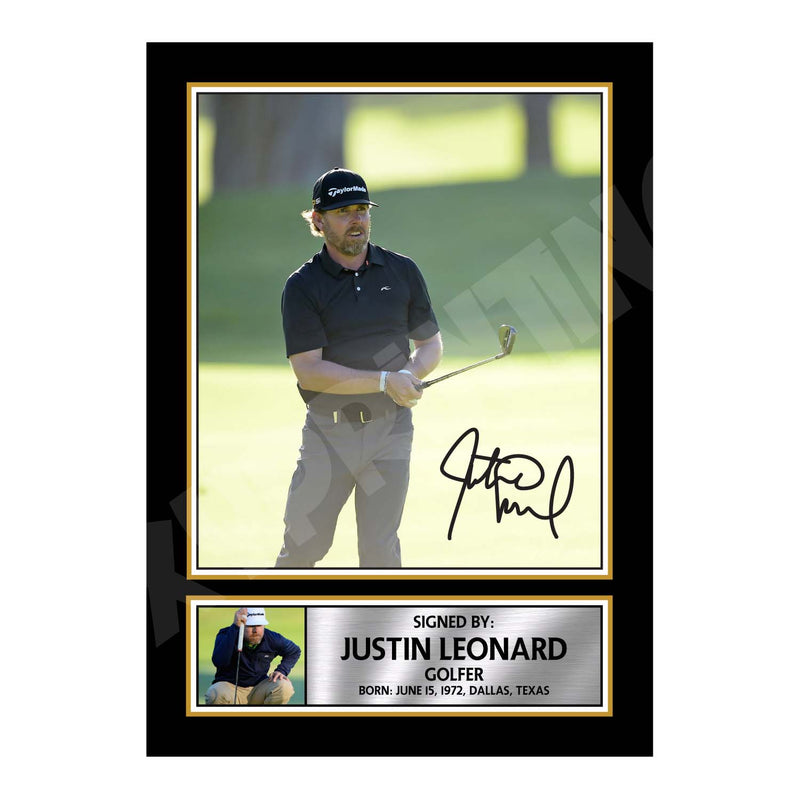 JUSTIN LEONARD 2 Limited Edition Golfer Signed Print - Golf