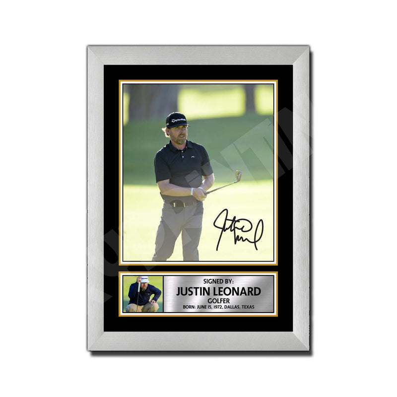 JUSTIN LEONARD 2 Limited Edition Golfer Signed Print - Golf