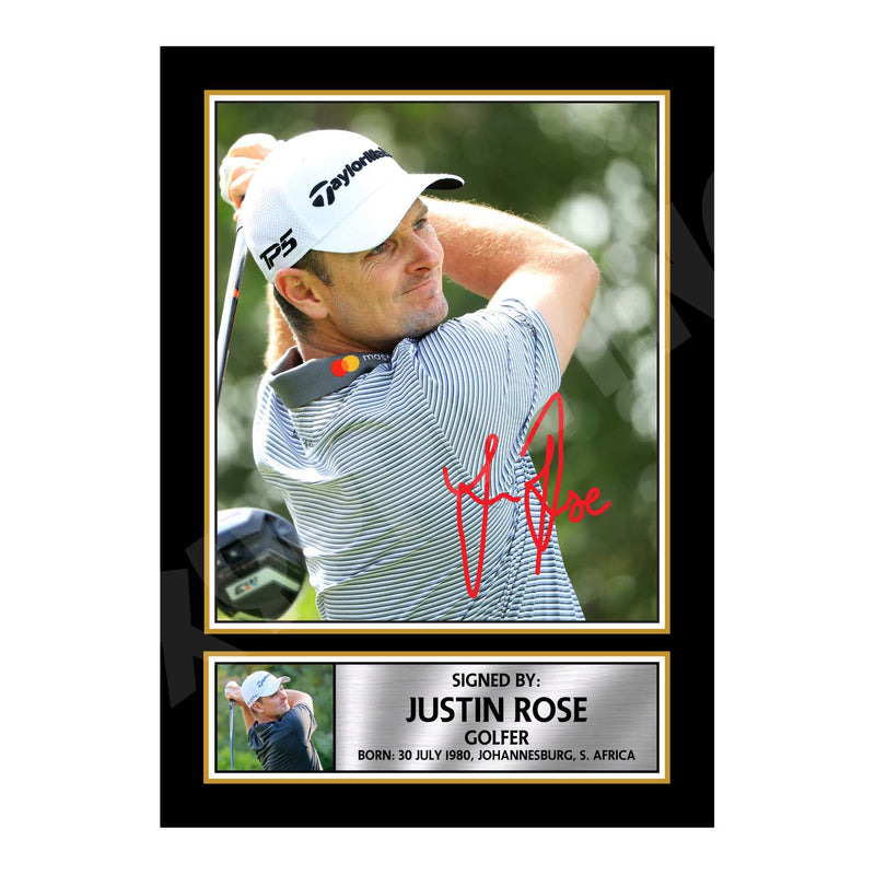 JUSTIN ROSE Limited Edition Golfer Signed Print - Golf
