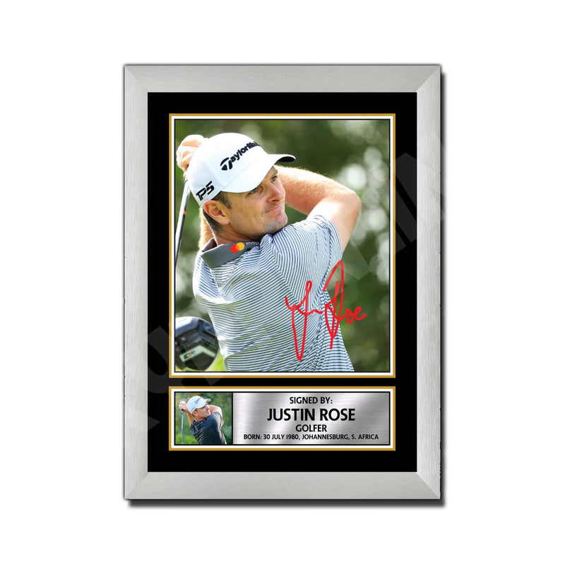 JUSTIN ROSE Limited Edition Golfer Signed Print - Golf