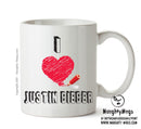 I Love JUSTIN BIEBER Celebrity Mug