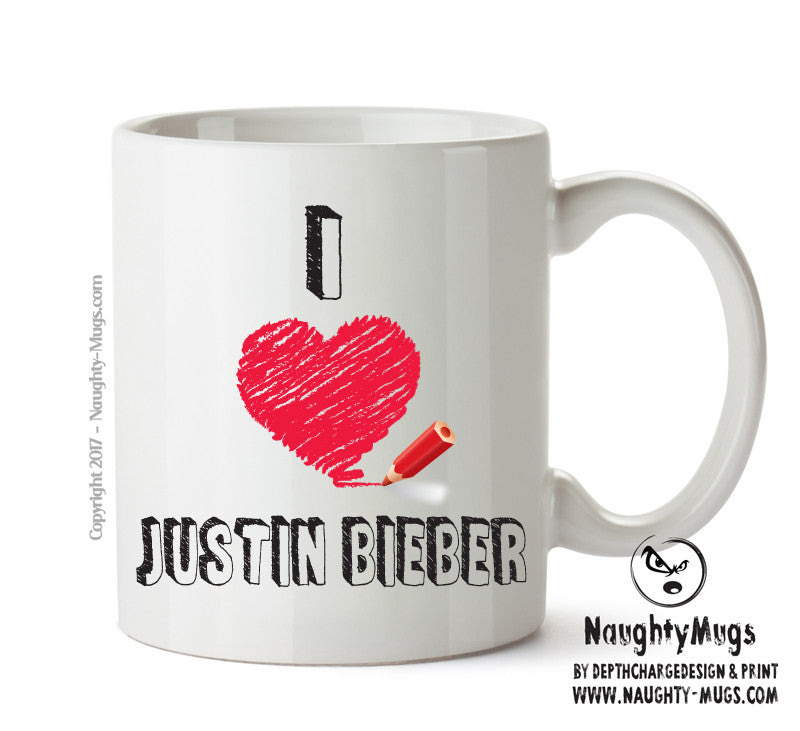 I Love JUSTIN BIEBER Celebrity Mug