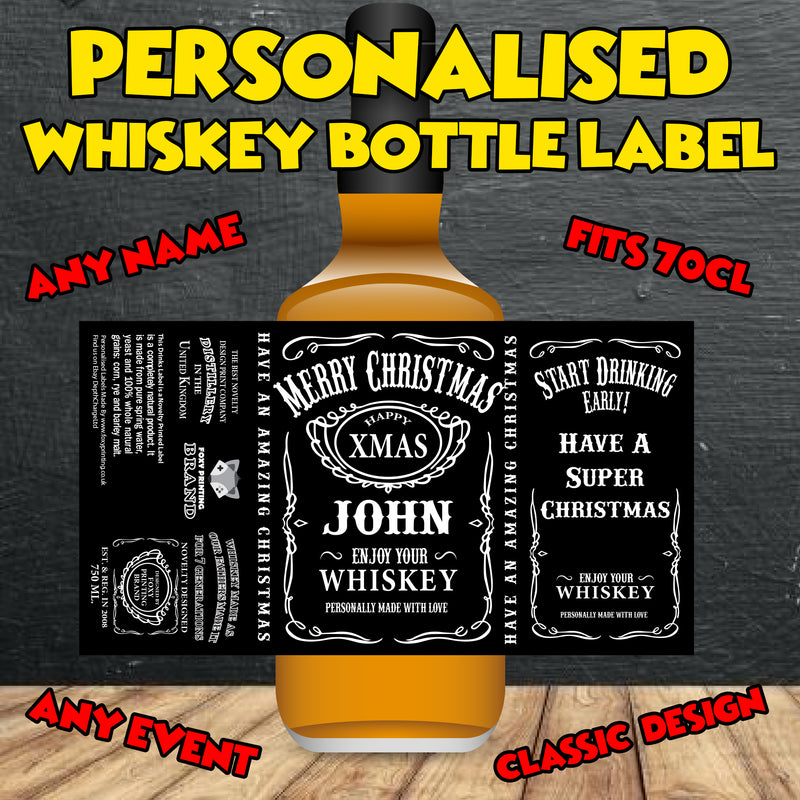 PERSONALISED Jack Daniels Bottle Label - custom name bottle lables