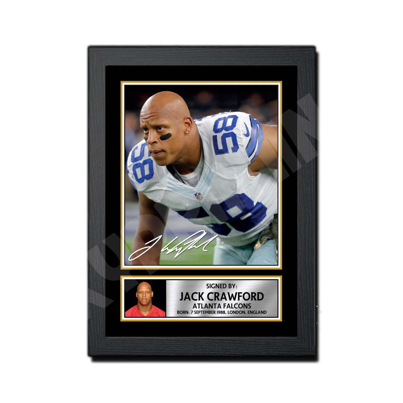 Jack Crawford 2 Limited Edition Football Signed Print - American Footballer