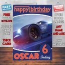 Jackson Storm Cars 3 Theme Style Personalised Kids Inspired Movie Birthday Card (SA)