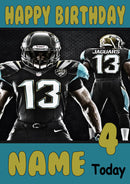Personalised Jacksonville Jaguars THEME INSPIRED Style PERSONALISED Kids Adult FUNNY Birthday Card 5