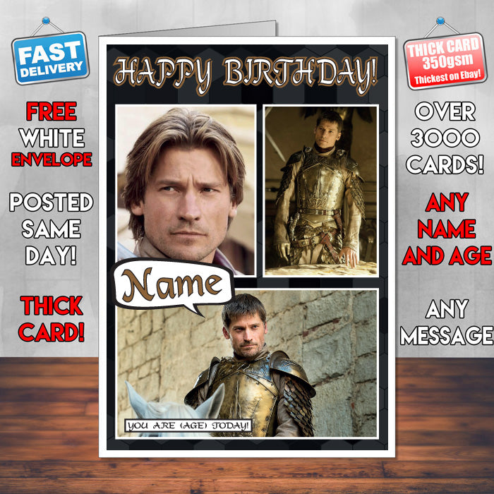 Jaime Lannister Personalised INSPIRED STYLE Game Of Thrones Birthday Card New 2017