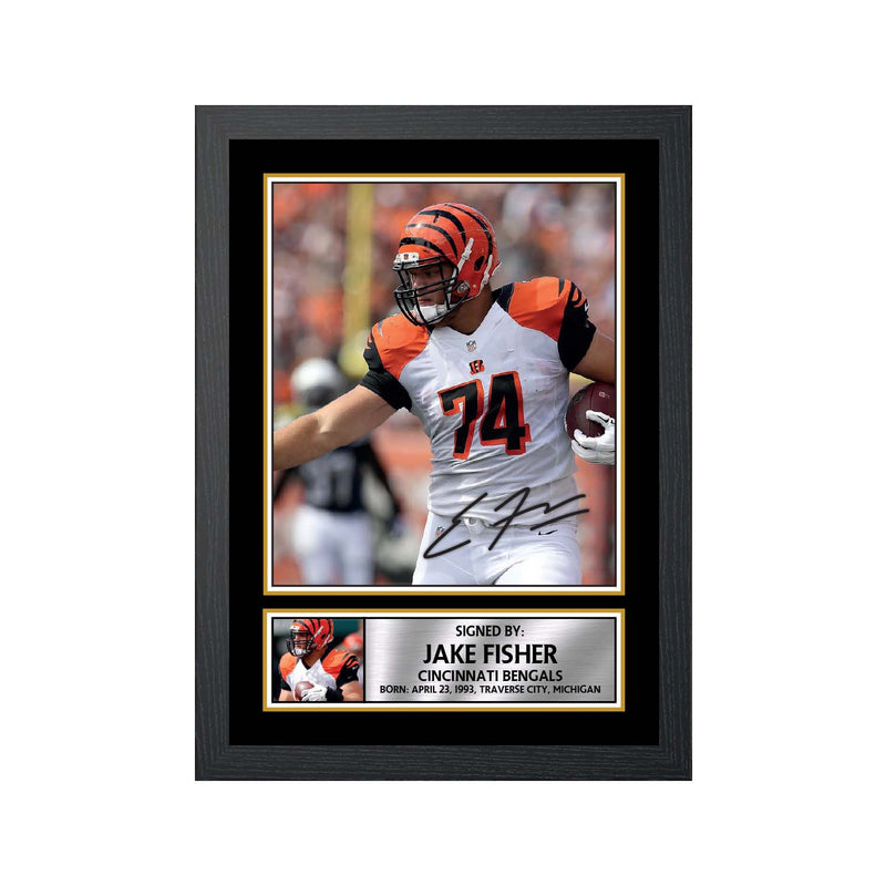 Jake Fisher Limited Edition Football Signed Print - American Footballer