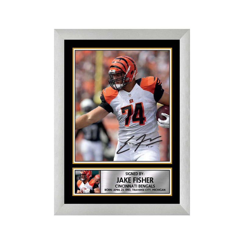 Jake Fisher Limited Edition Football Signed Print - American Footballer