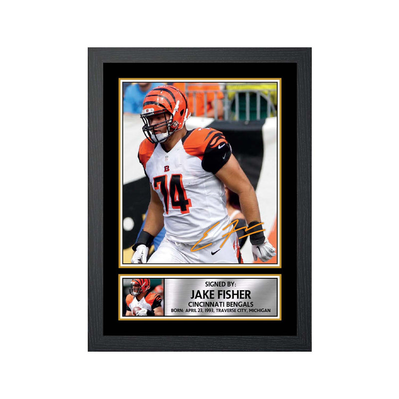 Jake Fisher 2 Limited Edition Football Signed Print - American Footballer