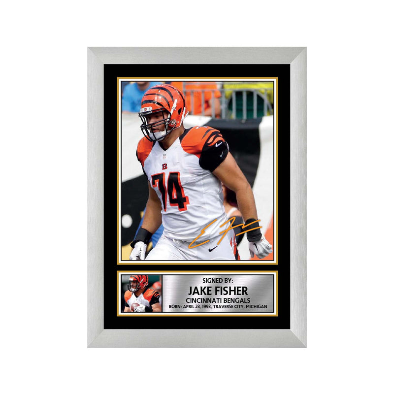 Jake Fisher 2 Limited Edition Football Signed Print - American Footballer