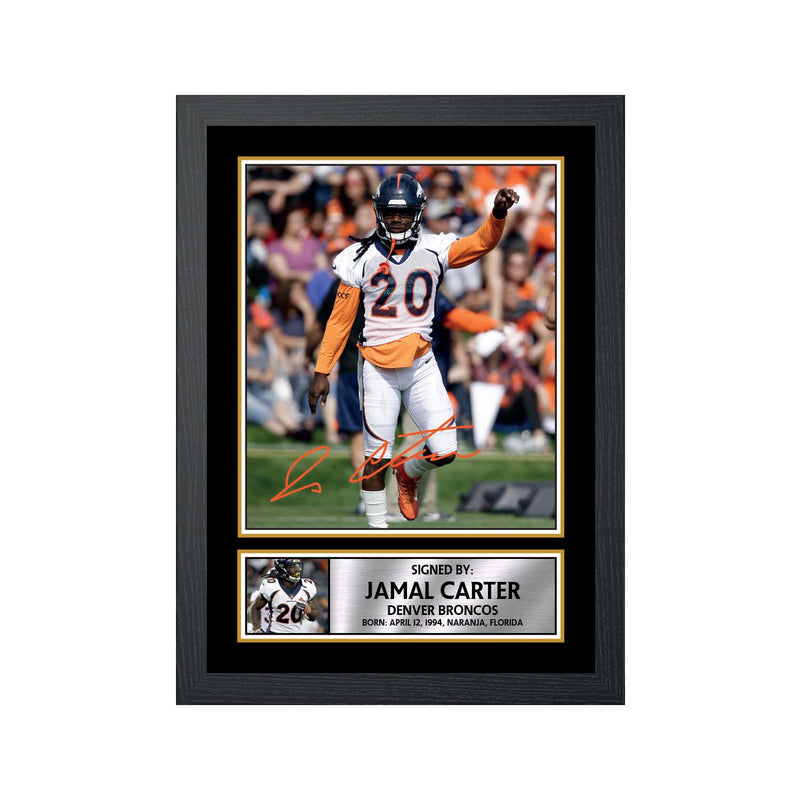 Jamal Carter Limited Edition Football Signed Print - American Footballer