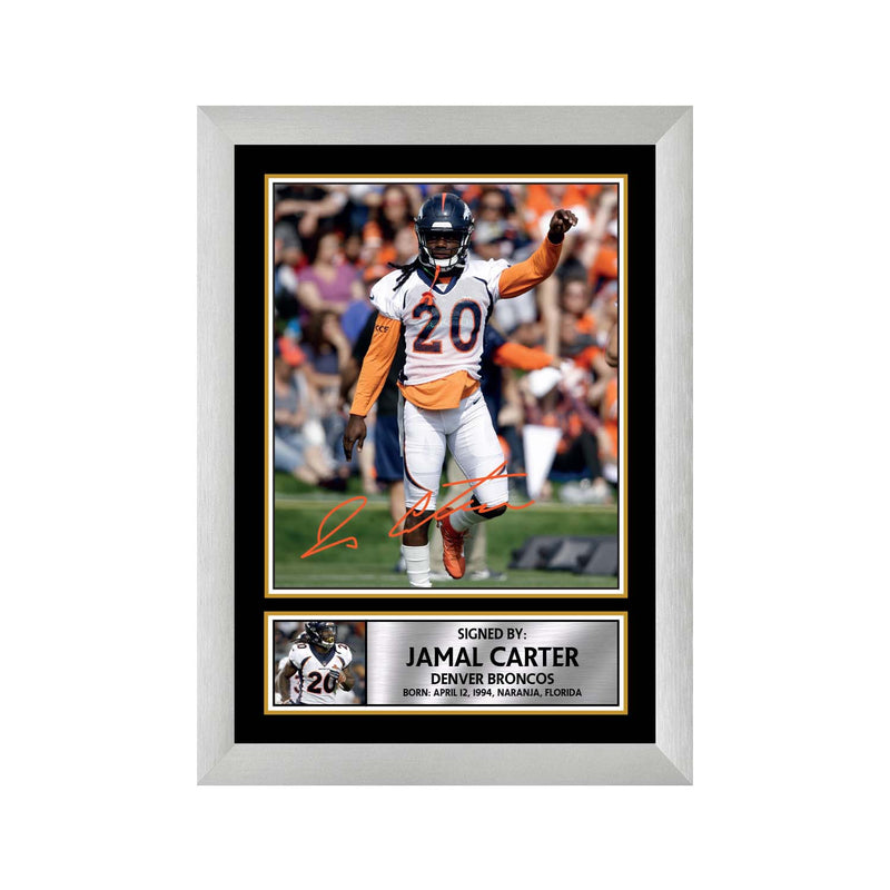 Jamal Carter Limited Edition Football Signed Print - American Footballer