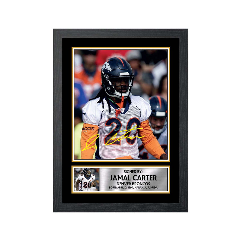 Jamal Carter 2 Limited Edition Football Signed Print - American Footballer