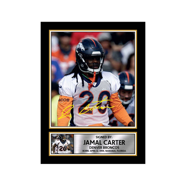 Jamal Carter 2 American Football Printed Signature Print
