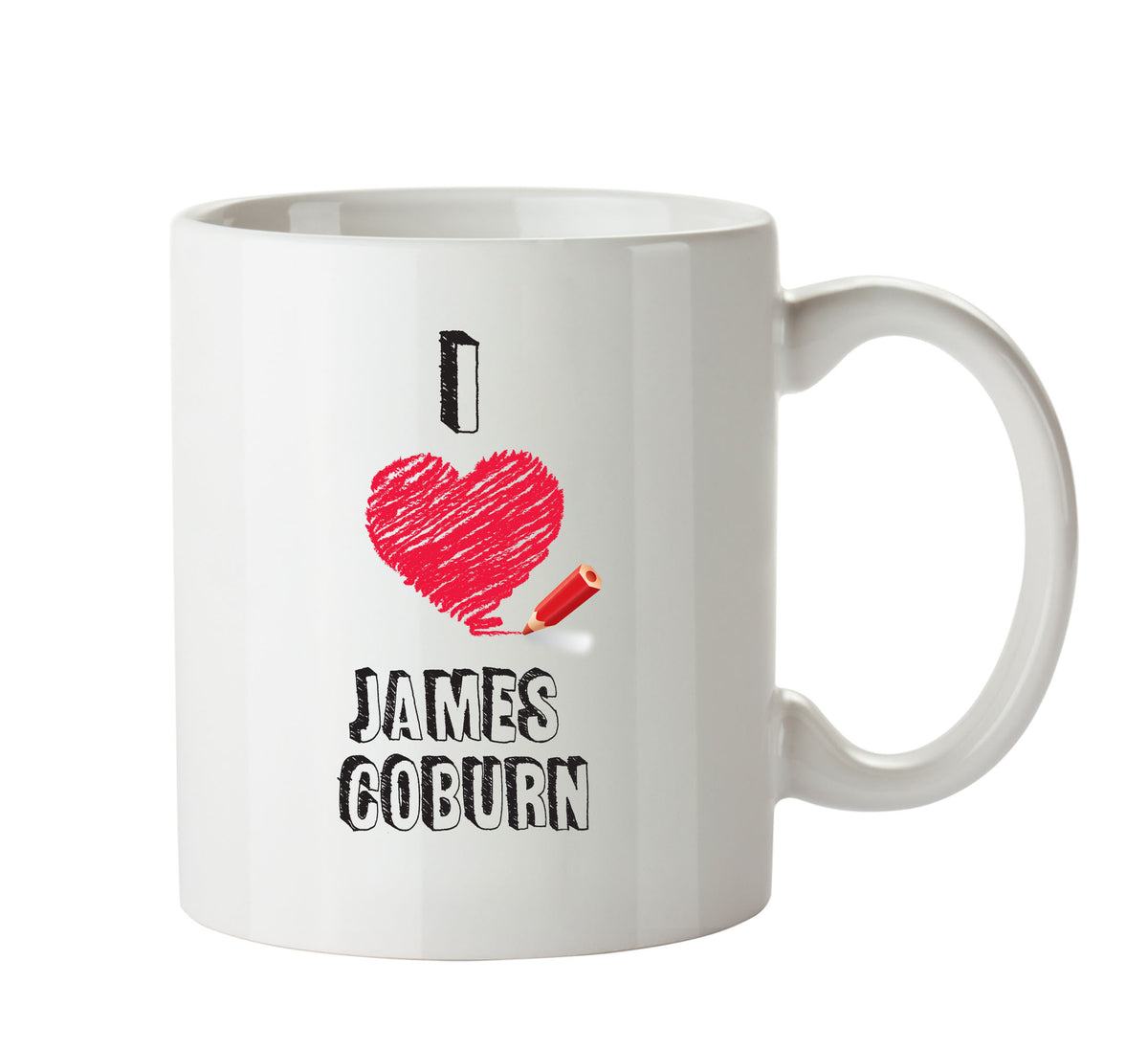 I Love James Coburn Celebrity Mug Office Mug – printed mug product image 1