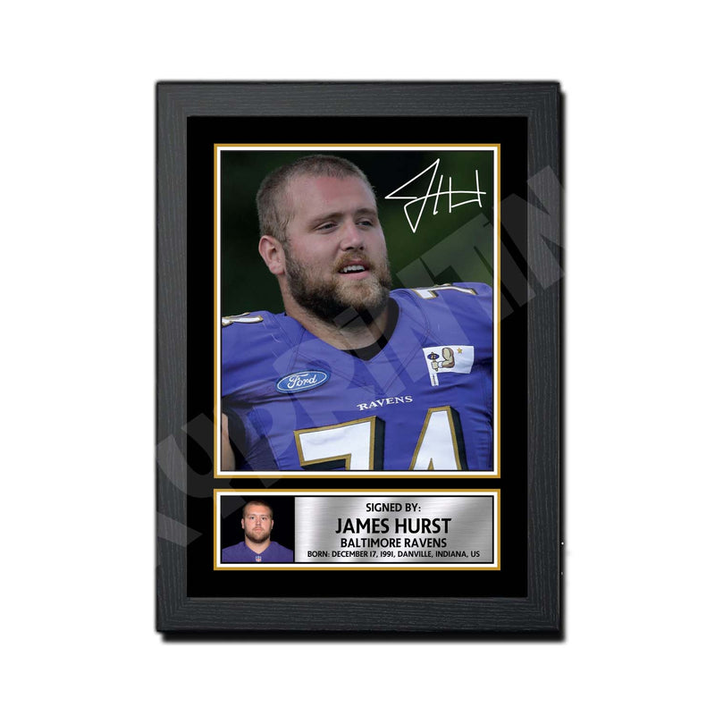 James Hurst 1 Limited Edition Football Signed Print - American Footballer
