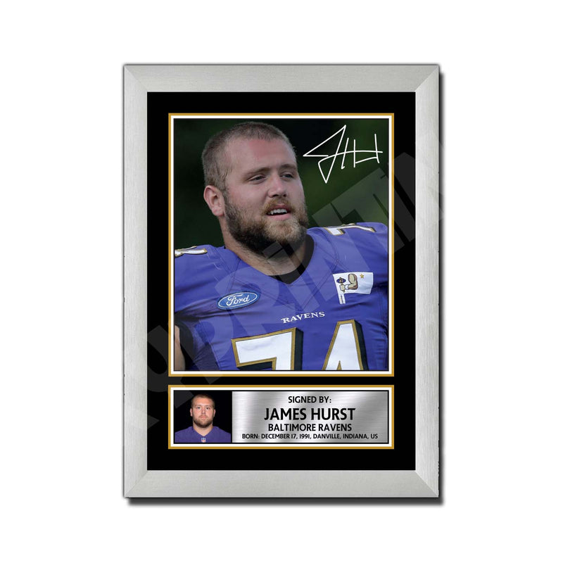 James Hurst 1 Limited Edition Football Signed Print - American Footballer