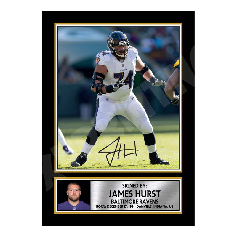 James Hurst 2 Limited Edition Football Signed Print - American Footballer