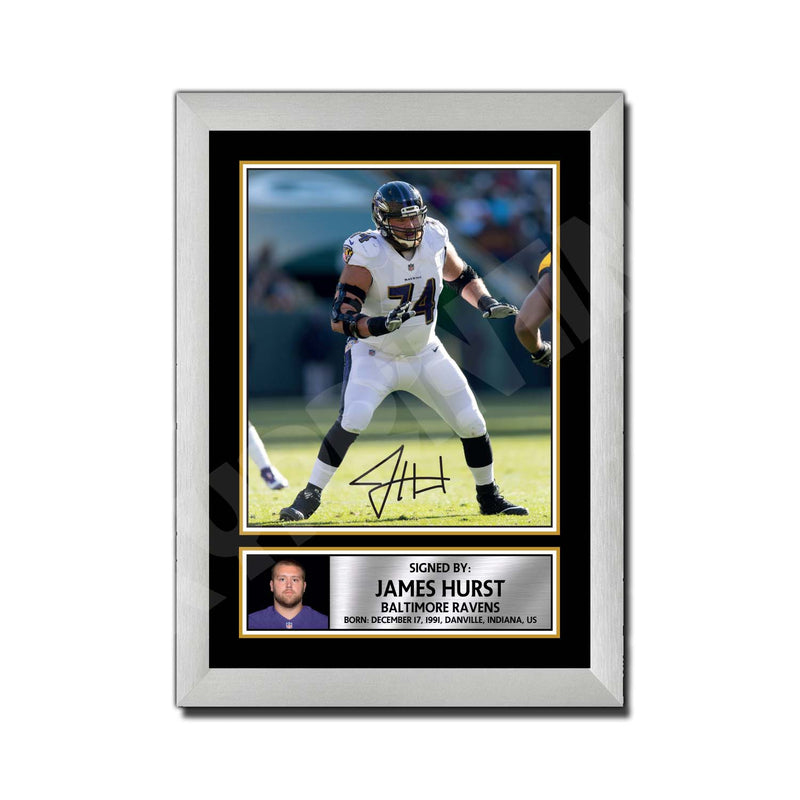 James Hurst 2 Limited Edition Football Signed Print - American Footballer